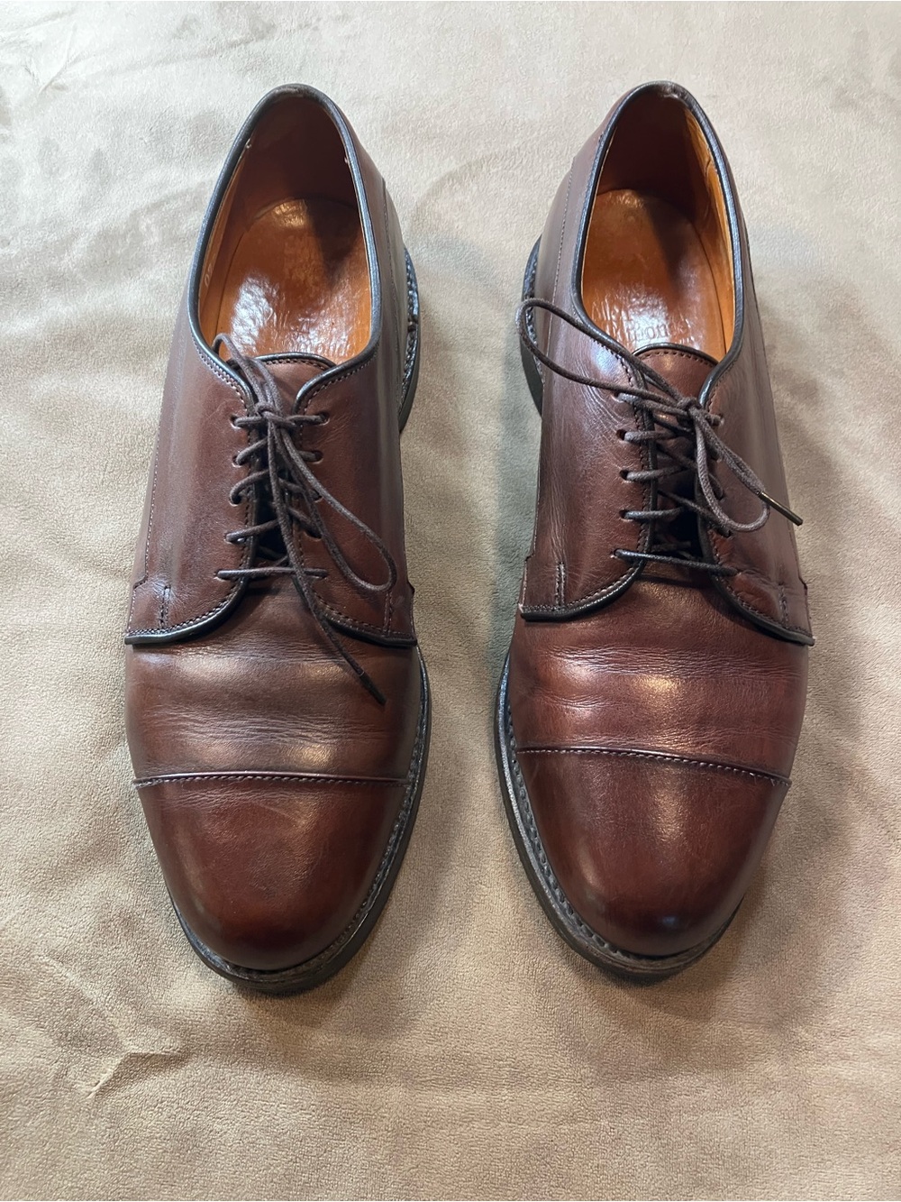 Allen Edmonds Brown Cap-Toe Leather Derby Shoes 8 1/2